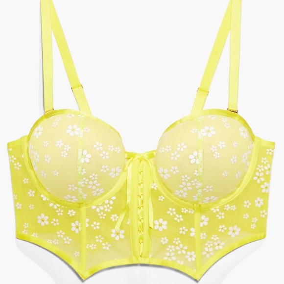 Puff Daisy Unlined Bustier & String Bikini Panty Set - Picture 3 of 5